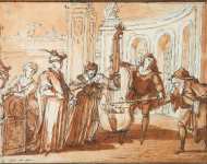 Gillot Claude Scene with Characters from the Italian Comedy Metamorfosi D Arlecchino - Hermitage
